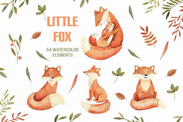 Watercolor Autumn Fox