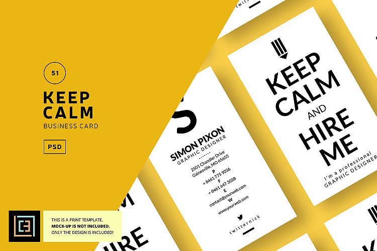 Keep Calm Designer Business Card - BC051