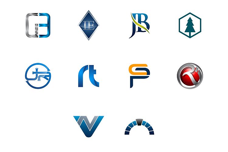 Modern and elegant business logos set