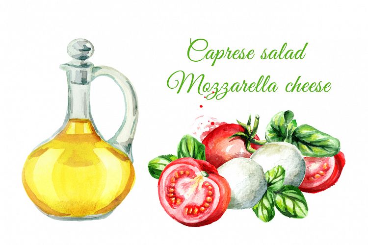 Caprese salad. Mozzarella cheese