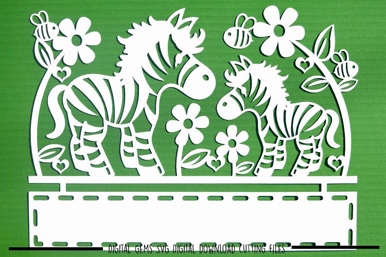 Zebra paper cut SVG  DXF  EPS files