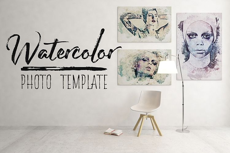 Watercolor Portrait Photo Template