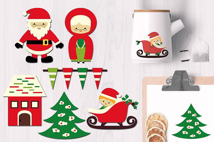 Santa, Mrs. Claus, Christmas Sleigh