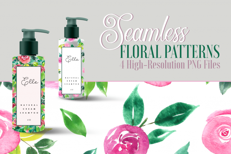 Watercolor Floral Seamless Patterns