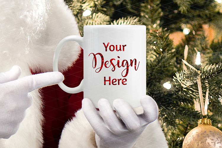 Christmas Mug Mockup with Santa