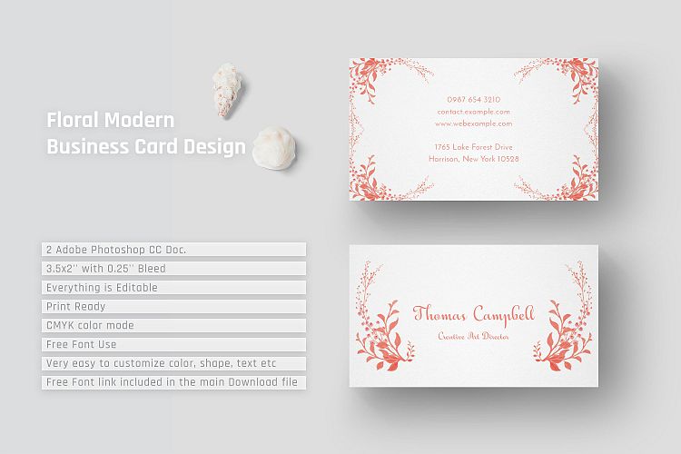 Floral Modern Business Card Design