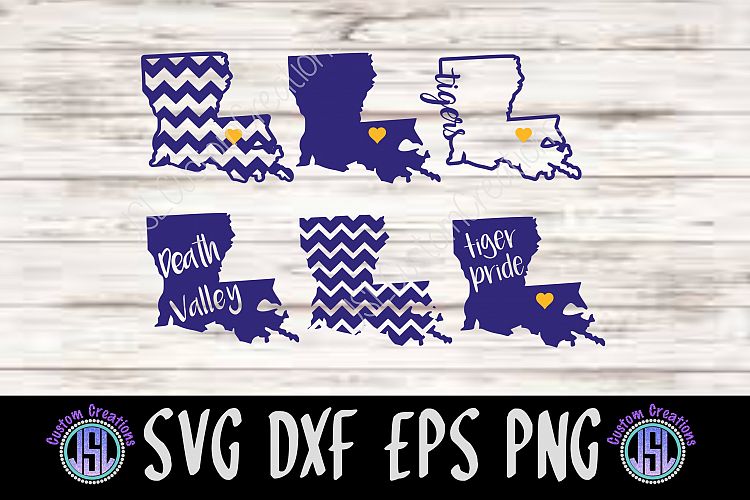 Louisiana States Set of 6 Bundle | SVG DXF EPS PNG Cut File