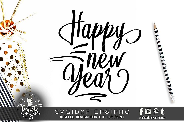 Happy New Year SVG DXF EPS PNG (33018) | Cut Files ...