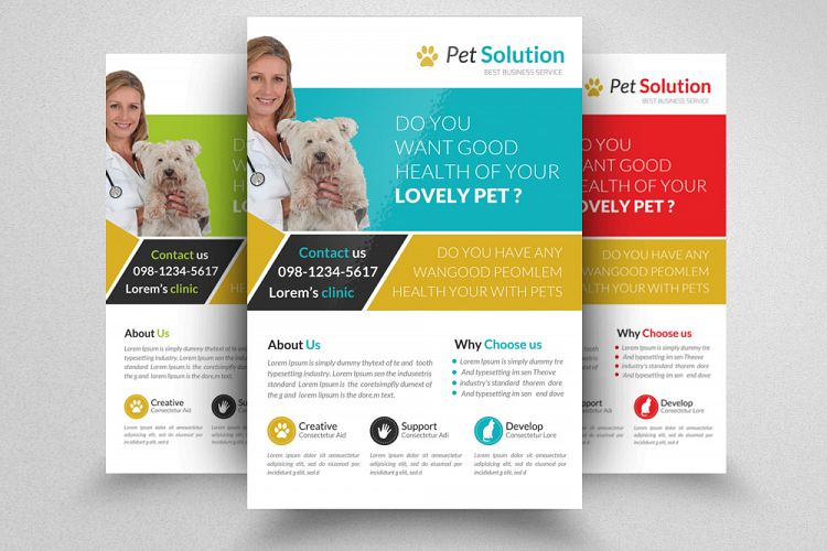 Pet Care Clinic Flyer Template