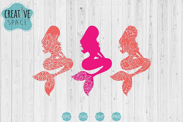 Mandala Mermaid Svg, Mermaid Cut Files, Mermaids SVG,DXF,PNG