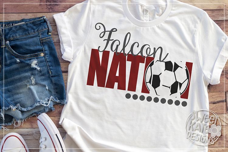 Falcon Nation with Knockout Soccer Ball SVG DXF EPS PNG JPG