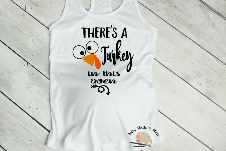Turkey in this oven svg cut file, Maternity Thanksgiving svg