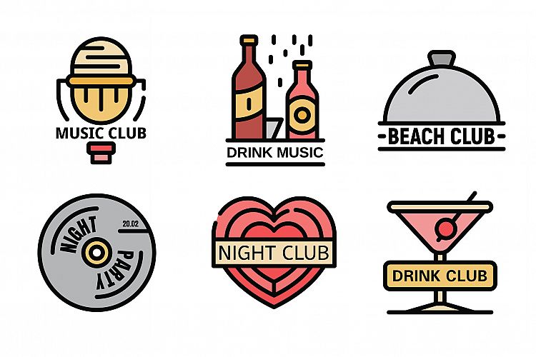 Nightclub logo vector flat example image 1