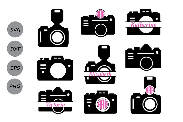 Camera svg, camera monogram Svg, photography svg, photography monogram, Camera Clipart, Camera Silhouette, Cricut Files, svg, dxf, eps, png.