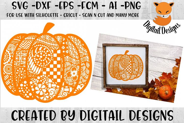 Zentangle Pumpkin SVG for Silhouette, Cricut, Scan N Cut