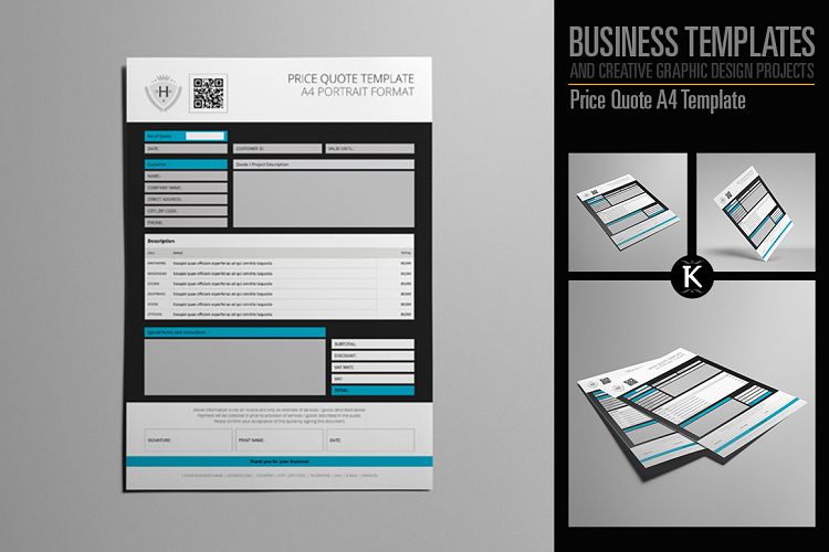 Price Quote A4 Template