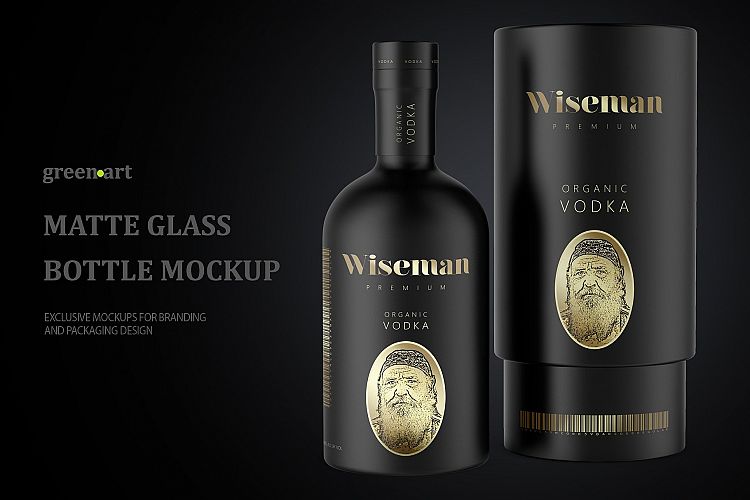 Matte Glass Bottle Mockup