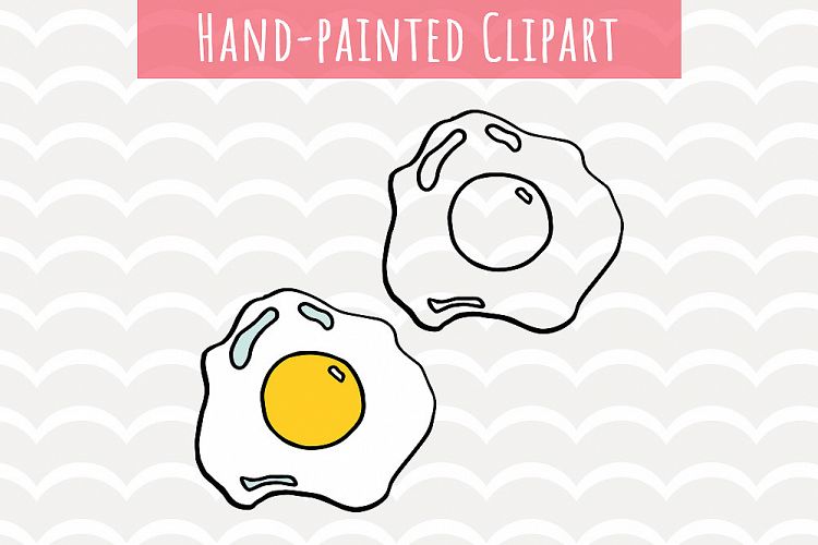 Cute Egg Hand painted Breakfast Food clip art