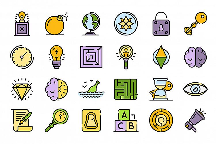 Quest icons vector flat example image 1