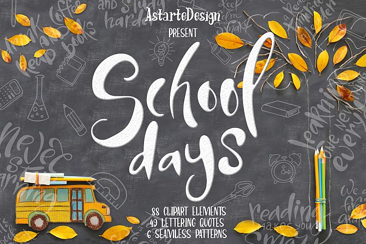 School days-clipartlettering