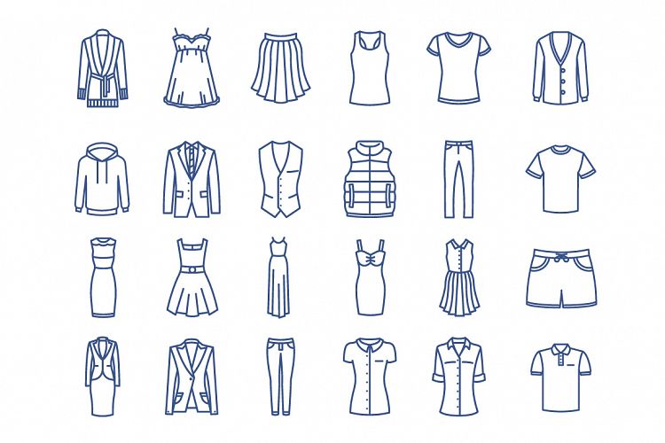 clothes icons vector