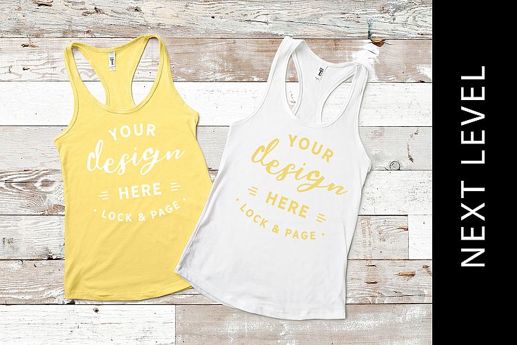 Banana Cream Next Level 1533 Beach Style Mockup Tank Top
