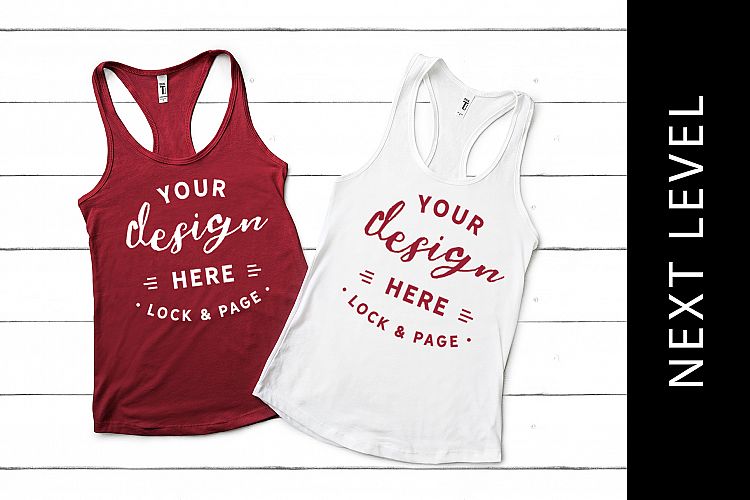 Scarlet Next Level 1533 Mockup Racerback Tank Fitness Top