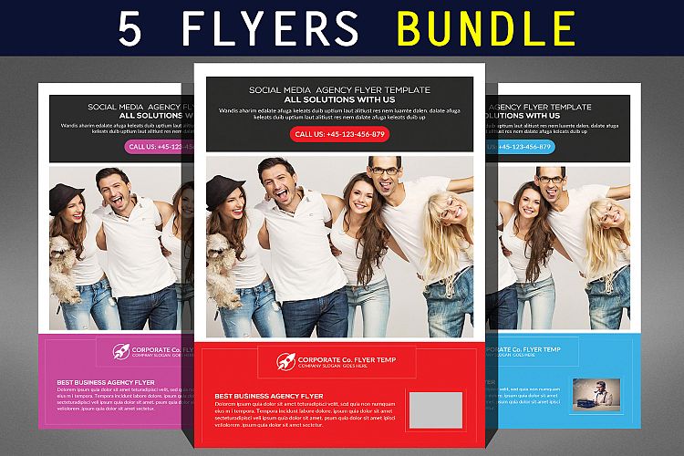 Clean Corporate Business Flyer Bundle