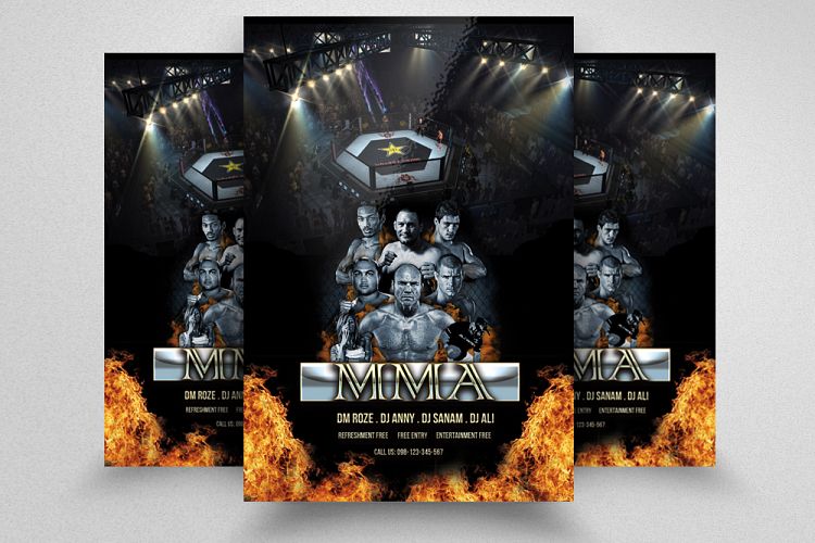 Wrestling Fight Flyer Template