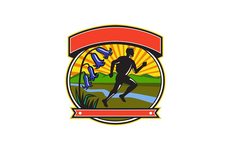 Trail Runner Bluebells Oval Icon