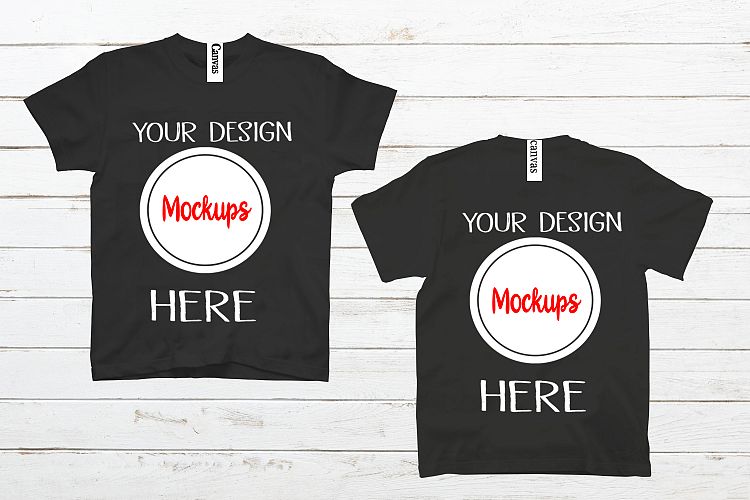 Download front and back black shirt mockup,bella canvas shirt ...