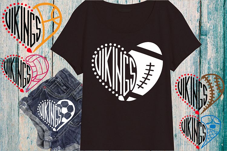Vikings Sport Heart SVG School football Minnesota 945s