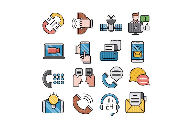 Communication icons set