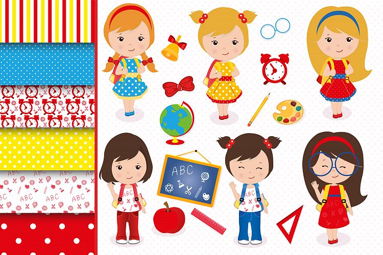 Back to school graphics, School digital papers
