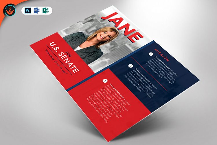 Political Flyer Photoshop, Word, Publisher Template 3