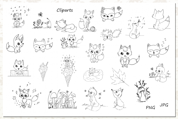 Cute Animals Collection - Fox Clipart