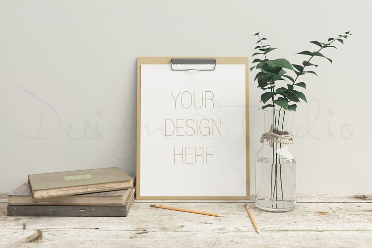 Stationery mockup, Smart object PSD file , wooden desk mockup, 8x10 art template