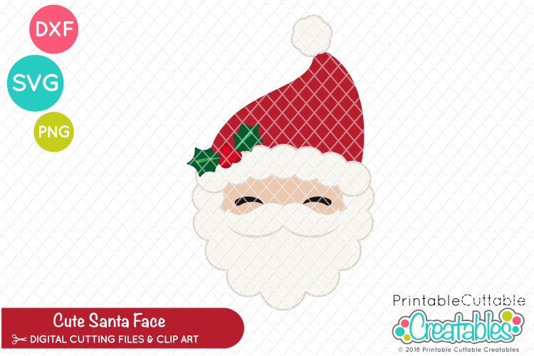 Cute Santa Claus Face SVG