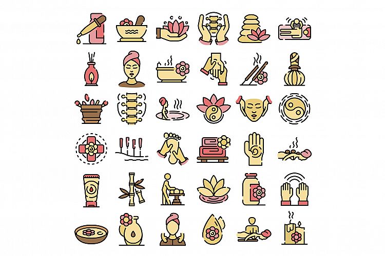 Massage icons vector flat example image 1