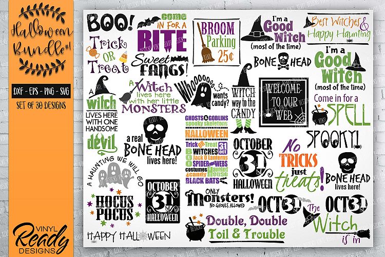 Halloween Bundle #1- 30 designs - Vector Clip Art File