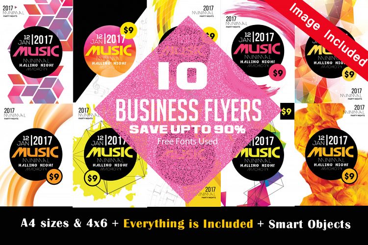 10 Music Party Flyers Bundle