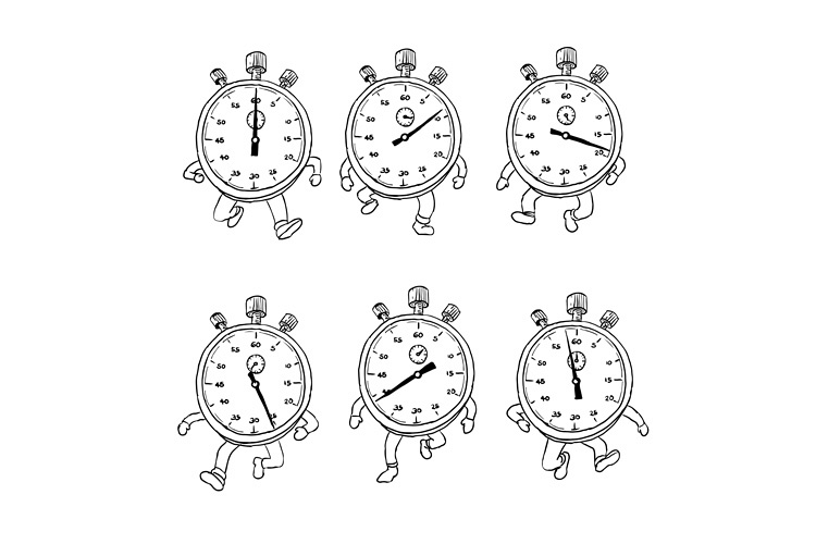 Stopwatch Running Run Cycle Drawing Sequence