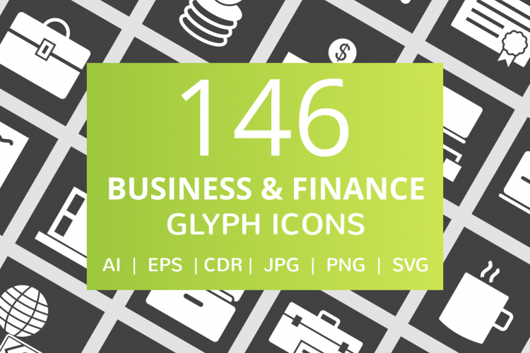 146 Business   Finance Glyph Inverted Icons