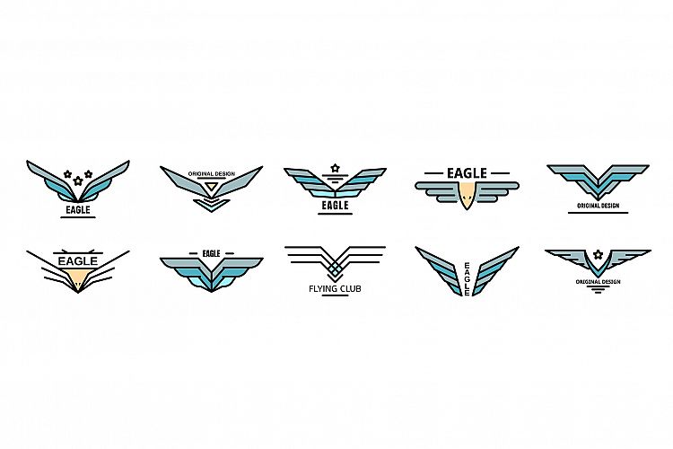 Eagle logo vector flat example image 1