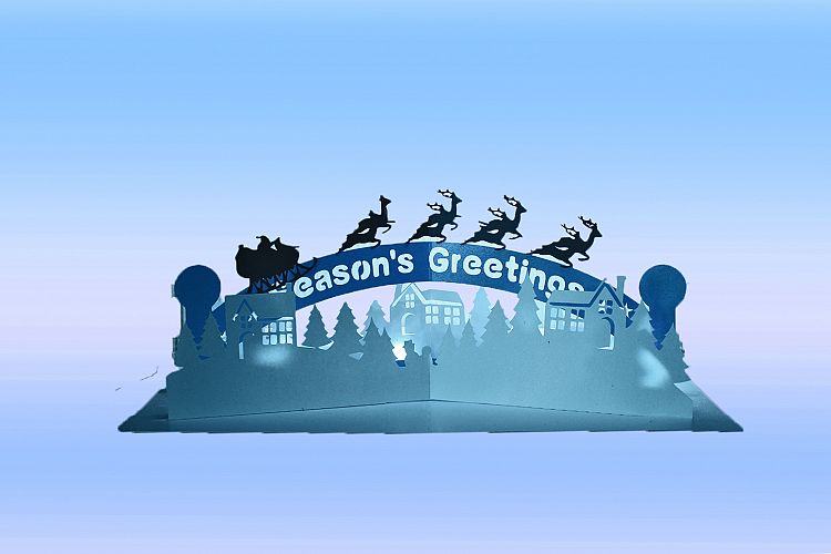 Silent night pop up card