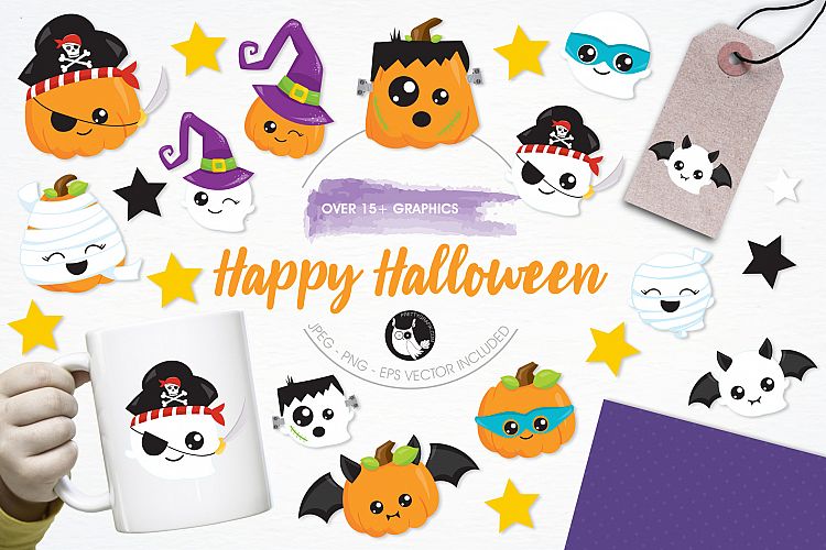 Happy Halloween graphics and illustrations