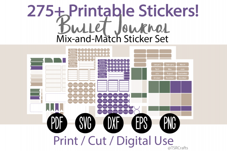 Bullet Journal and Planner Sticker Set - Forest Plum