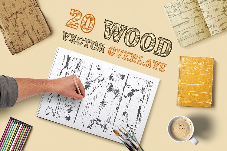 Wood Texture Vector Overlays