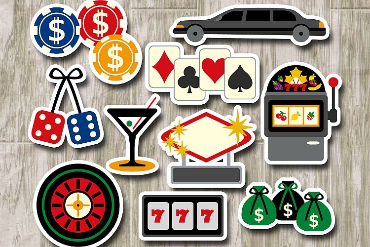 Viva las vegas clipart graphic / casino gambling illustration