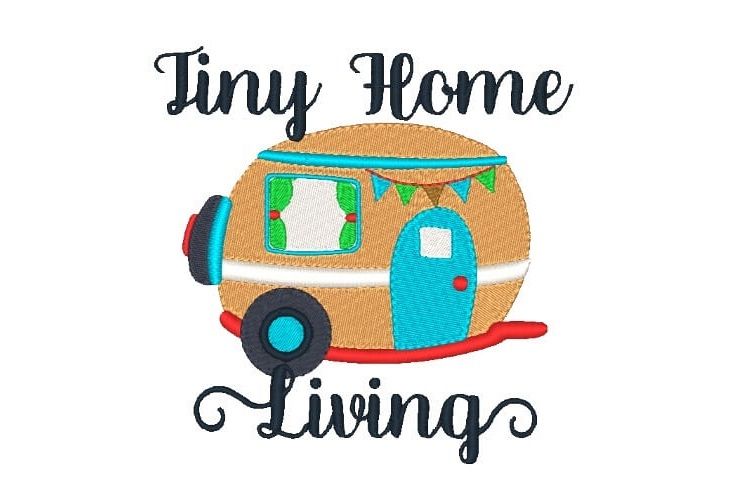 Tiny Home Machine Embroidery Design Camping Design 6 Sizes